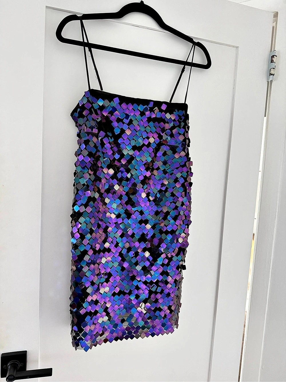 Sequin Mini Dress in Black & Purple Like New